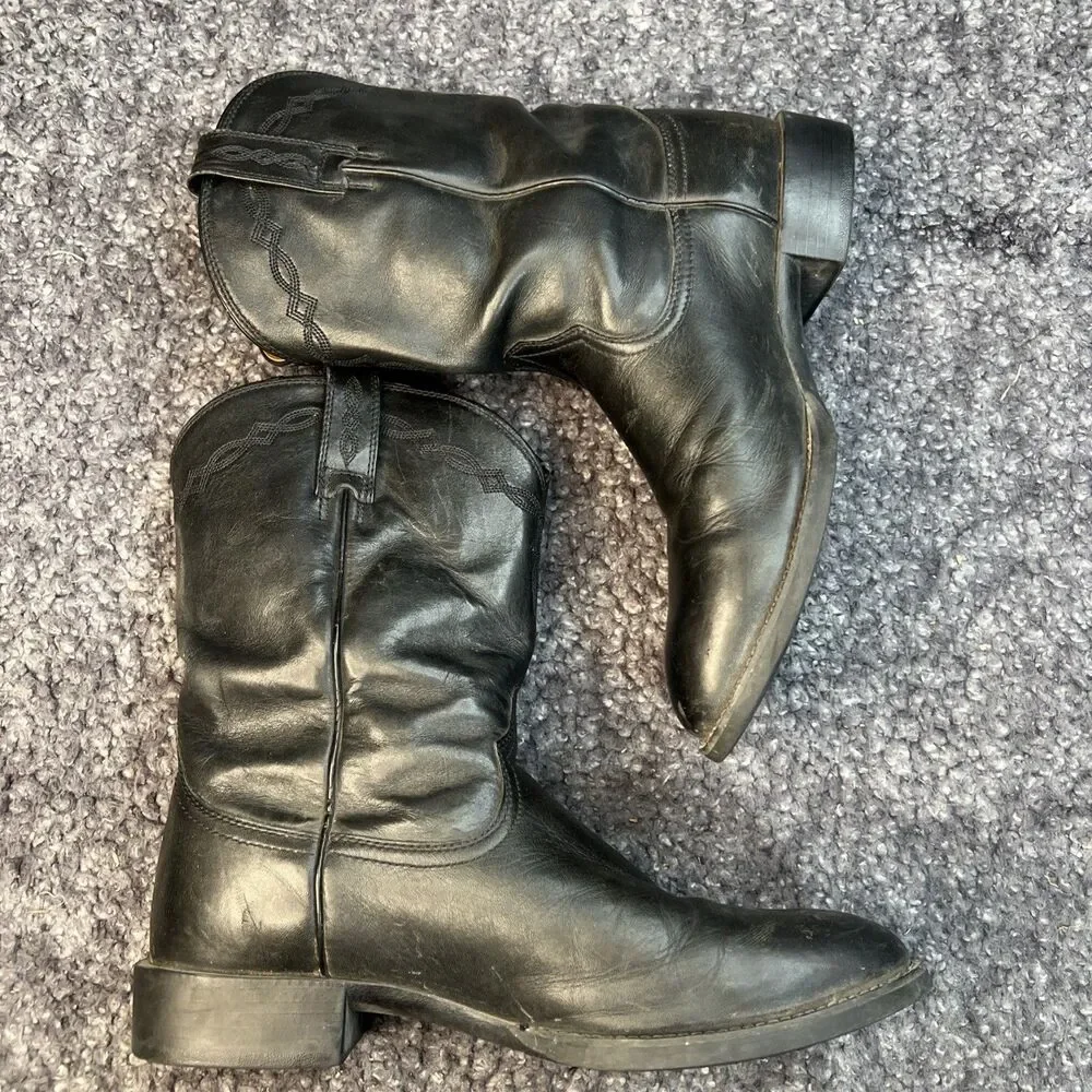 Ariat Boots Heritage 35501 Roper Western Cowboy Pull On Black Mens Size 10.5D